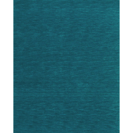 Weave & Wander Celano Contemporary Wool Rug, Teal, 2'6"x8'
