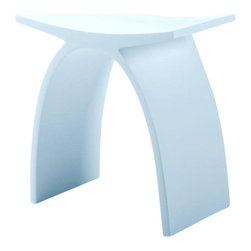 ADM Bathroom Design - ADM Curved Bath Stool, White, 17", Glossy White - Shower Benches & Seats