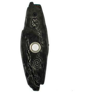 Petroglyph Doorbell, Luxury Decorative Hardware, Black Iron