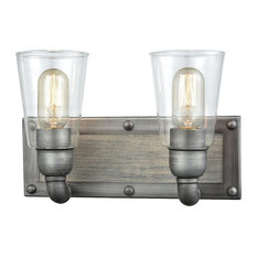 Urban / Industrial 2 Light Vanity Light in Weathered Zinc Finish