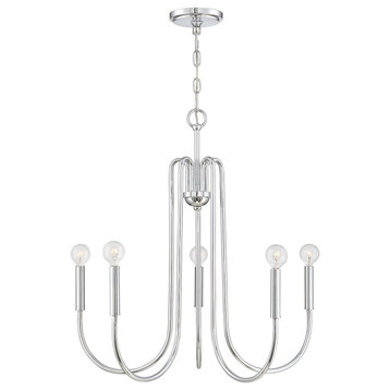 Trade Winds Holly 5-Light Chandelier in Chrome