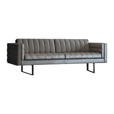 Sleek Leather Sofas Houzz Orson Sofa Dark Gray