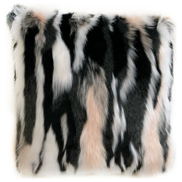 Plutus Fancy Animal Faux Fur Luxury Throw Pillow, 26"x26"