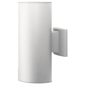 NICOR Outdoor Cylinder Wall Sconce Light, White