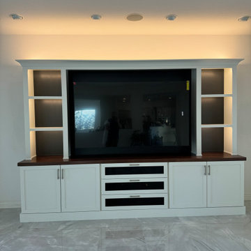 Painted Custom Built Entertainment Center