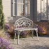 Antique-Style Garden Bench, Aluminum Rose, 39", White
