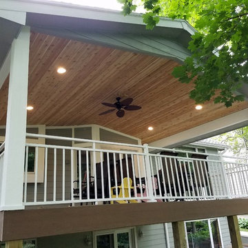 Timbertech Deck with New Deck Roof and Cedar Carsiding