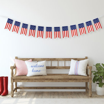 9.75' Americana USA Flag Swallowtail Hanging Wall Banner