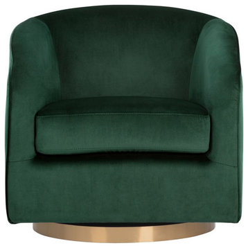 Hazel Swivel Lounge Chair, Deep Green Sky