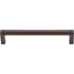 Top Knobs - Pennington Bar Pull 6 5/16" (c-c) - Oil Rubbed Bronze - Length - 6 11/16", Width - 1/2", Projection - 1 3/8", Center to Center - 6 5/16", Base Diameter - W 1/2" x L 3/8"