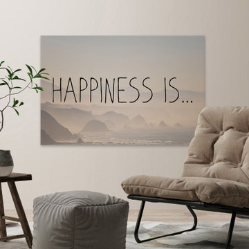 "Hapiness Is" Painting Print on Wrapped Canvas