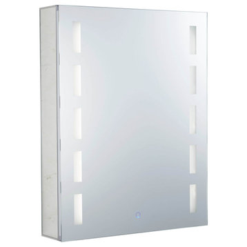 Bathroom LED Medicine Cabinet, Aluminum, Recessed/Surface Mount, 24"x30"