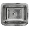 Res, 17.5" Hammered Stainless Steel Rectangle Bar Sink