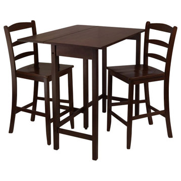 Lynnwood 3-Piece Drop Leaf High Table With 2 Counter Ladder Back Stool/Chair