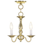 Livex Lighting - Williamsburgh Convertible Chain-Hang and Ceiling Mount, Polished Brass - Simple, yet refined, the traditional, colonial mini chandelier/semi flush mount is a perennial favorite. Part of the Williamsburgh series, this handsome mini chandelier/semi flush mount is a timeless beauty.