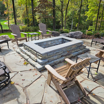 Large Fire pit space looking over Cattail Creek Golf Course