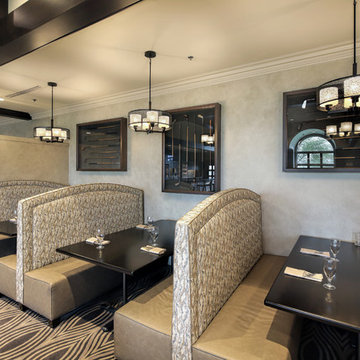 High-Backed Booths with Pendant Lights