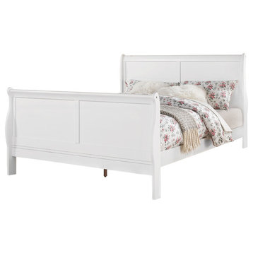 Louis Philippe III Bed, Black, White, Queen