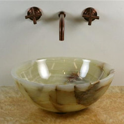 SoLuna - White Onyx Flat Rim Vessel - Bathroom Sinks