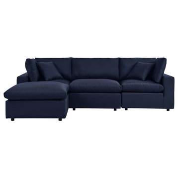 Commix 4-Piece Outdoor Patio Sectional Sofa Navy -5580
