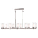 Livex Lighting - Livex Lighting 50679-91 Manhattan - Ten Light Chandelier - No. of Rods: 6  Canopy IncludedManhattan Ten Light  Brushed Nickel Clear *UL Approved: YES Energy Star Qualified: n/a ADA Certified: n/a  *Number of Lights: Lamp: 10-*Wattage:60w Candalabra Base bulb(s) *Bulb Included:No *Bulb Type:Candalabra Base *Finish Type:Brushed Nickel
