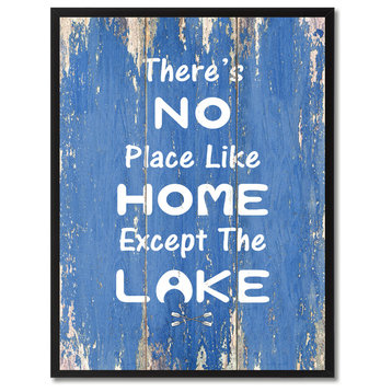 No Place Like Home Except The Lake Inspirational, Canvas, Picture Frame, 13"X17"