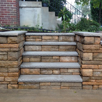 Paver walls, steps and stone caps