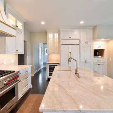 Luxurious Beaded Inset-style Kitchen with Curved Hood, Cromwell CT