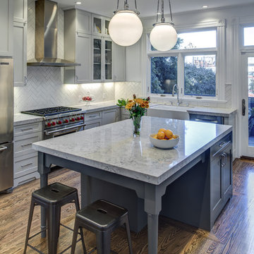 Transitional Painted Kitchen - Designed By CJ Lowenthal