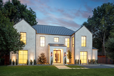 Inspiration for a transitional exterior home remodel in Dallas