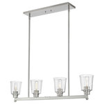 Z-lite - Z-Lite 464-4L-BN Four Light Island/Billiard Bohin Brushed Nickel - With a gorgeous blend of art and architecture, this four-light brushed nickel island light is a perfect choice for a kitchen or bar space. Illuminate a contemporary or transitional setting with its versatile blend of steel and romantic clear seedy glass shades, and a compelling geometric silhouette softened with delicate glass.