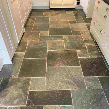 Dirty Semi Riven Brazilian Slate Floor Renovated in Thatcham Berkshire