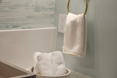 Inspiration for a modern powder room remodel in New York