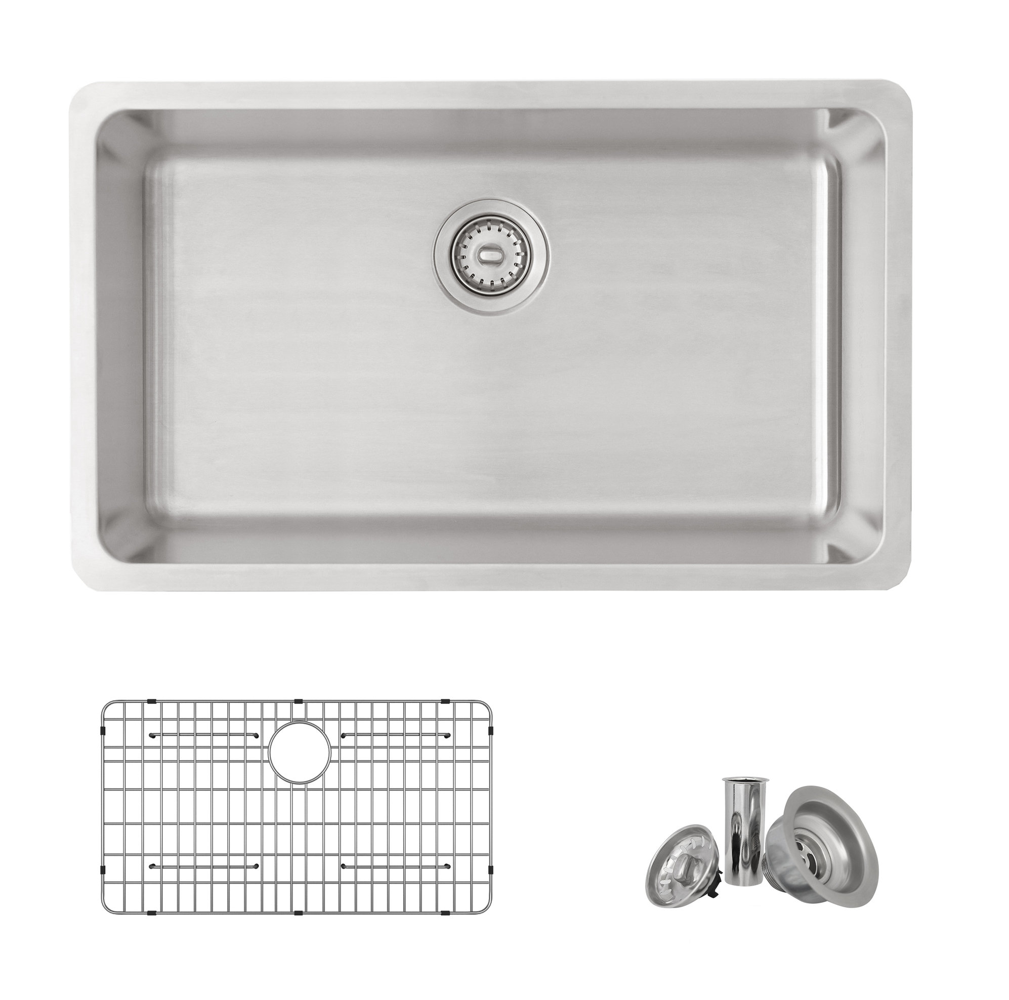 STYLISH 30 inch Single Bowl Dual Mount Stainless Steel 18 Gauge Kitchen Sink