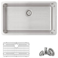 STYLISH 30 inch Single Bowl Dual Mount Stainless Steel 18 Gauge Kitchen Sink