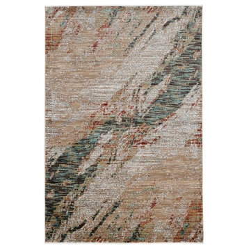 Linon Emporium Marble Power Loomed Polypropylene 3'x5' Rug in Teal