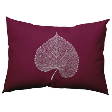 Leaf Study Accent Pillow, Plum, 14"x20"