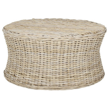 Tad Cocktail Ottoman, Natural Unfinished