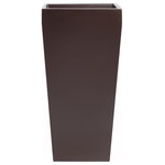 Root and Stock - Windsor Tall Square Planter, Brown, 13"x13"x26" - Showcase your greenery with The Windsor Tall Planter. Made of light-weight industrial strength fiberglass material, these planters are easy to move around and can be used either indoors or out. The modern square top and tapered base will add style and fresh air to any space.