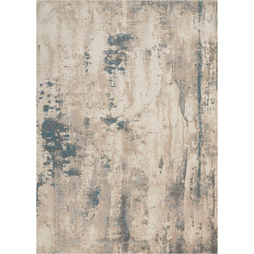 Nourison Maxell 5'3" x 7'3" Ivory/Teal Modern Indoor Area Rug
