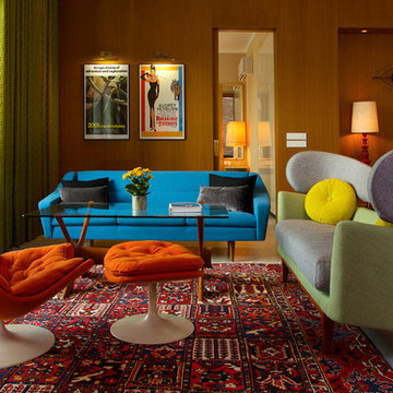 Wohnzimmer im Retro-Stil