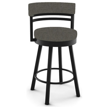 Round Swivel Stool, Black Coral Frame - Darkness Seat, Counter