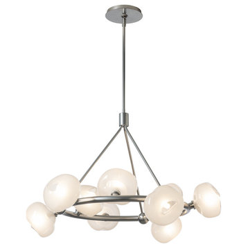 Hubbardton Forge 131069-02-FD Ume 9-Light Ring Pendant, White Finish and Frosted Glass
