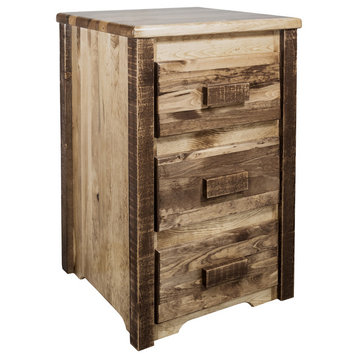 Homestead Collection Nightstand With 3-Drawers, Stain and Lacquer Finish