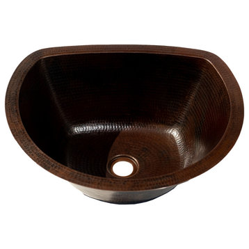 17" Oval Copper Sink "D" shape