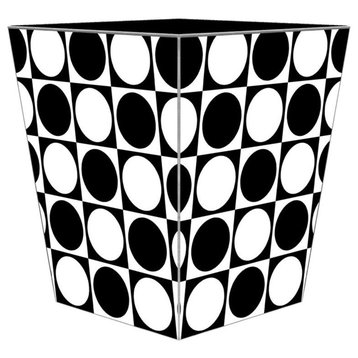 Mod Dot Black and White Wastepaper Basket