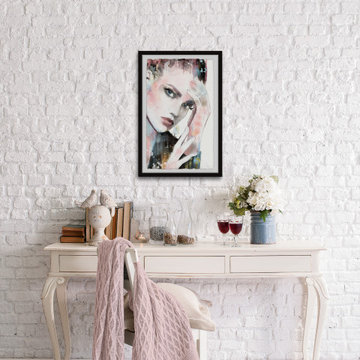 "Thinking Face" Framed Painting Print
