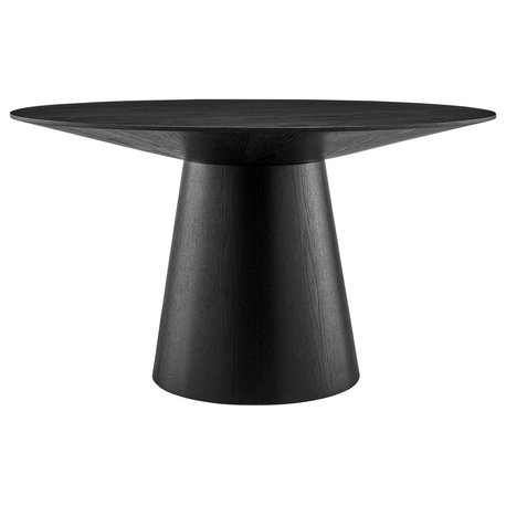 Wesley Dining Table, 53", Black, Contemporary, Round