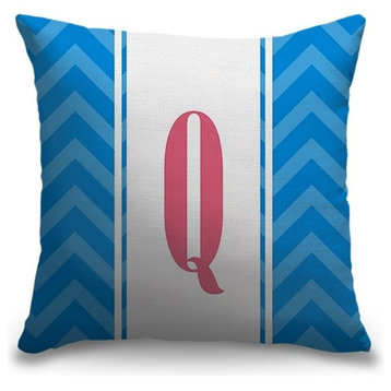 "Letter Q - Vertical Stripes" Outdoor Pillow 20"x20"
