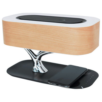 Tree Shape LED Table Lamp With Music Bluetooth Speaker & Wireless Phone Charger